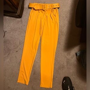 Yellow Stretch Dress Pants